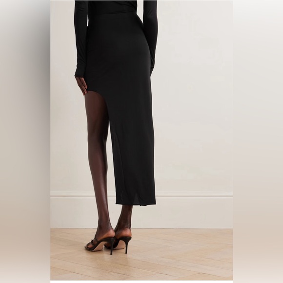 Helmut lang black cotton skirt with high slit size medium - Picture 2 of 6